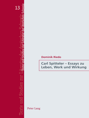 cover image of Carl Spitteler  Essays zu Leben, Werk und Wirkung
